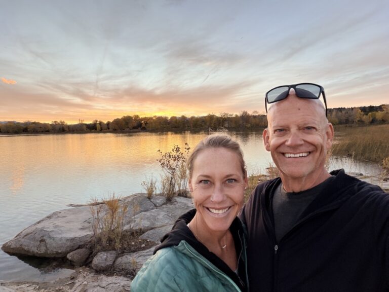 Erin and Matt at golden hour